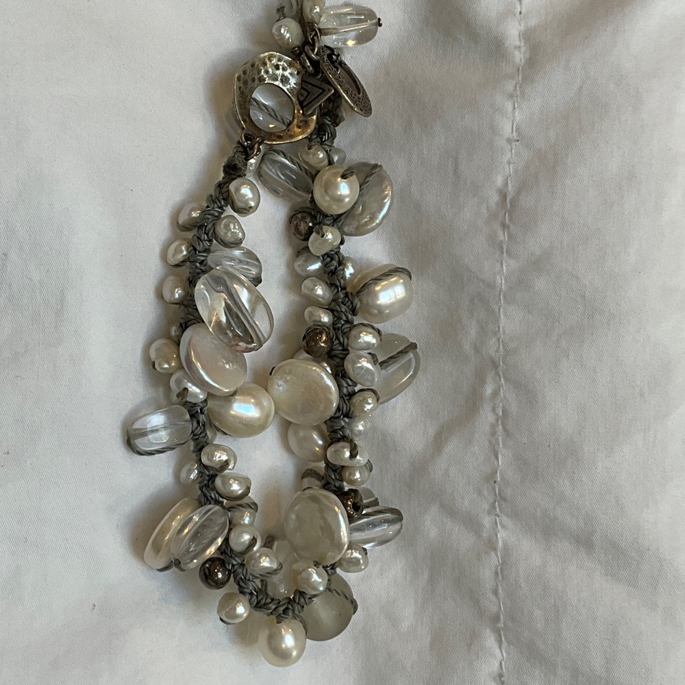 Silpada Silver and White Pearl Bracelet